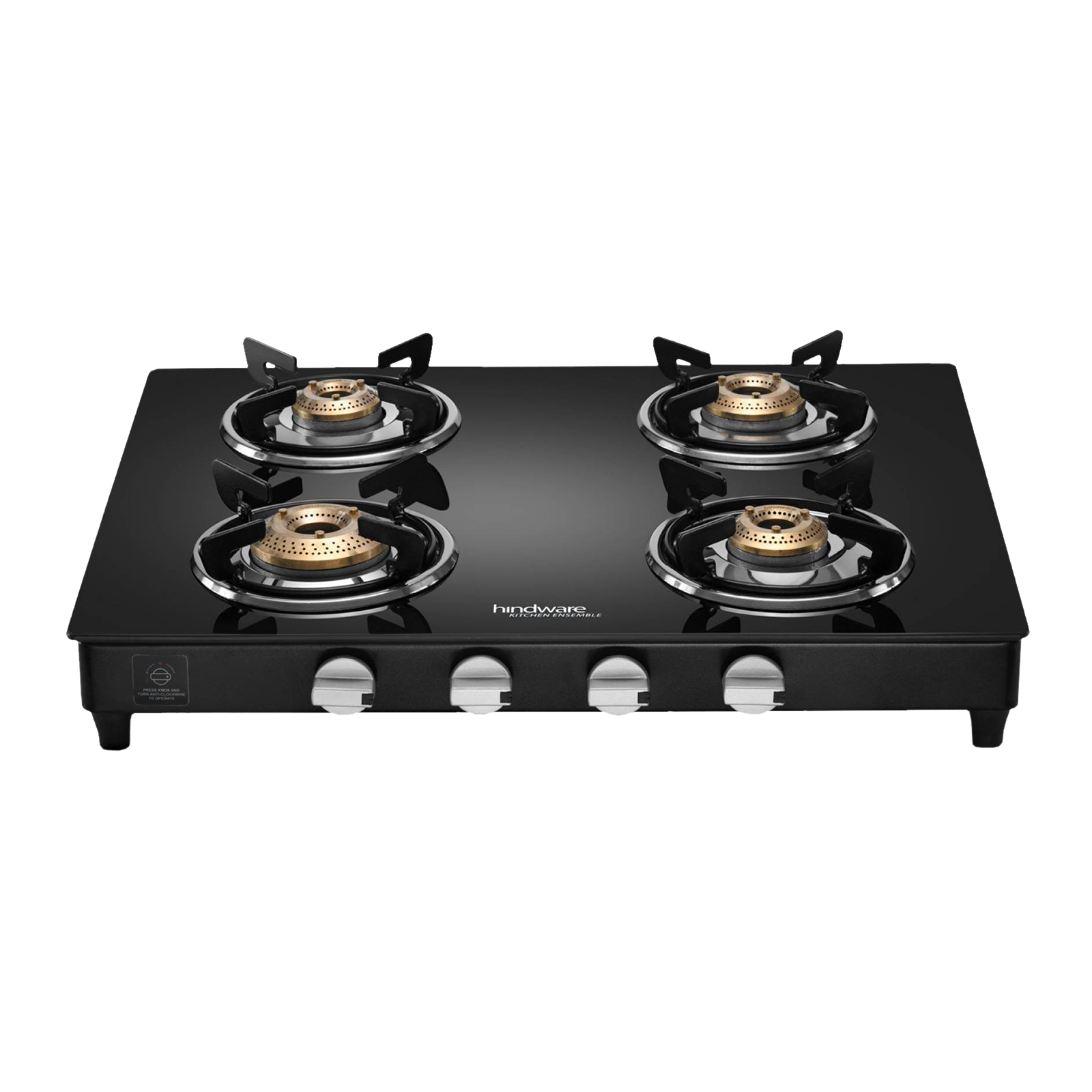 Buy Hindware ARMO Plus GL Toughened Glass Top 4 Burner Manual Gas Stove